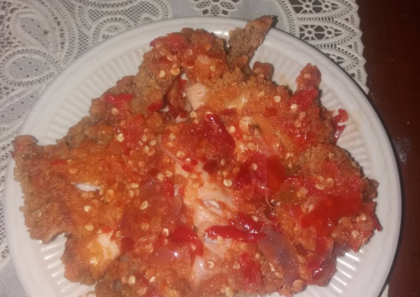 Ayam geprek ala bunda azmi