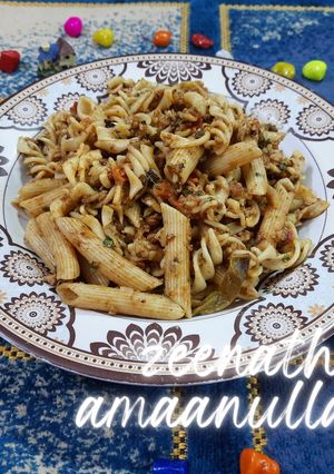 A picture of Chicken Mince Pasta With Veggies.