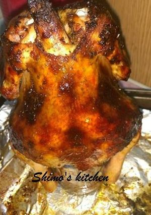 صورة لوصفة دجاج مشوي في زجاجة بالفرن🐔
