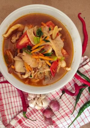 Foto resep Jamur tiram kuah pedas