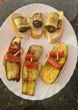 A picture of Chistorra and Zucchini Pinchos.