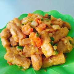 A picture of Tempe udang telur asin.