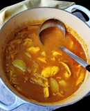 Sopa de patatas y pescado {con un toque marroquí}