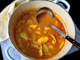 Sopa de patatas y pescado {con un toque marroquí}