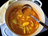 Sopa de patatas y pescado {con un toque marroquí}