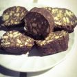 Salchichón de chocolate o turrón helado de chocolate