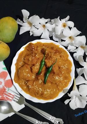 A picture of Protein loaded Mango Chicken.