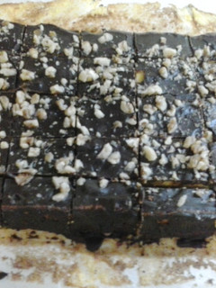 A picture of Carrot and Nuts cake with chocolate cover.