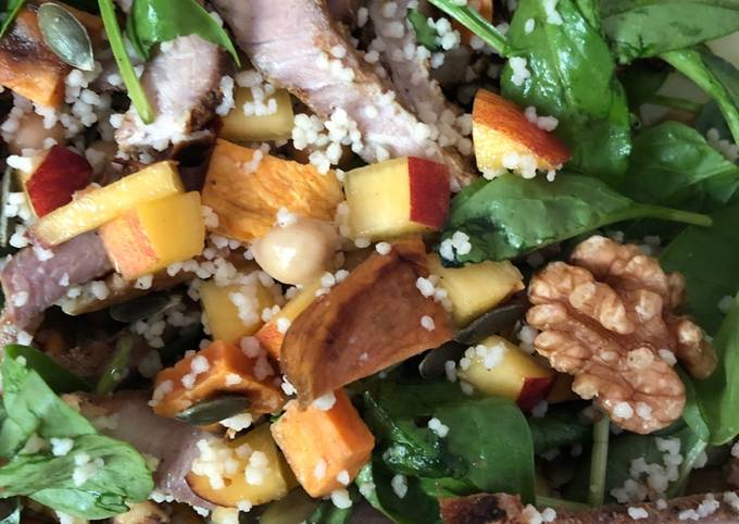 Nectarine, Spinach and Spare Ribs Salad