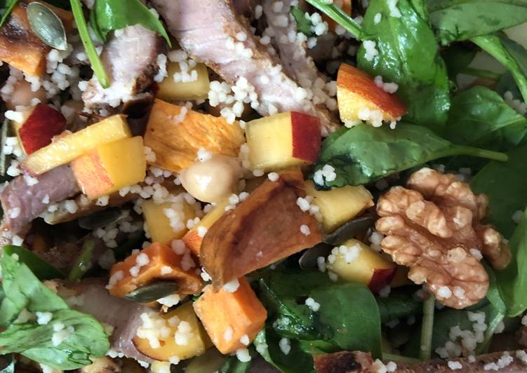 Steps to Make Perfect Nectarine, Spinach and Spare Ribs Salad