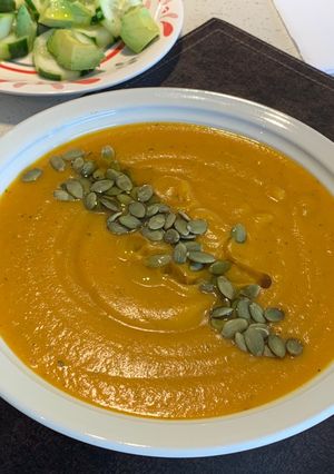 Una foto de Crema de zapallo