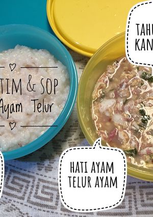 Foto resep Nasi Tim & Sop Hati Ayam Telur (MPASI)