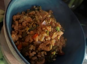 Foto principal de • Trigo con pollo en salsa Worcestershire • Worcestershire Chicken with Wheat Berries