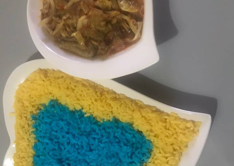 Simple Way to Make Super Quick Homemade Color rice with cabbage soup