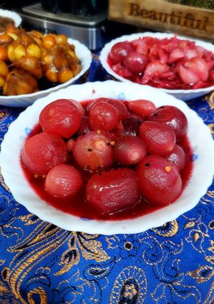 عکسی از دستور ترشی پیاز قرمز