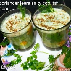 Coriander jeera salty green cool cool thandai A picture of Coriander jeera salty green cool cool thandai.