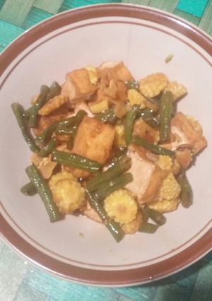 Foto resep Tumis tahu,janten (jagung muda) dan kacang panjang