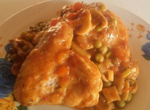 Una foto de Pollo a la cazadora