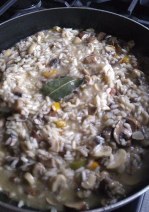 Una foto de Risotto de hongos