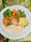 Chicken Cordon Bleu (with creamy sauce)