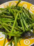 Stir-Fried Water Spinach with Century Egg