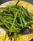 Stir-Fried Water Spinach with Century Egg