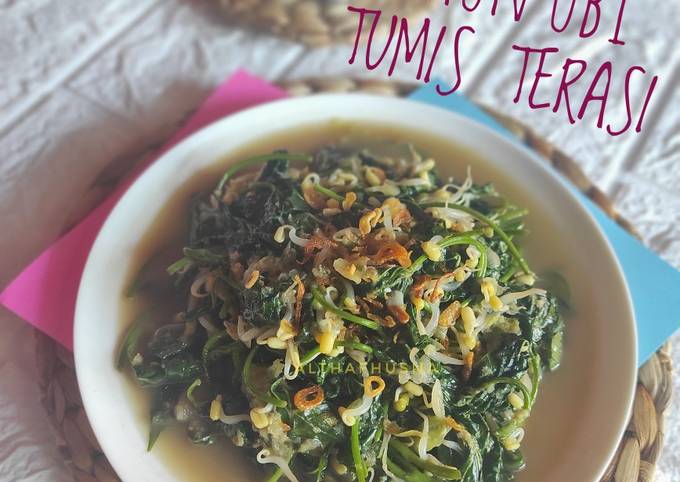 Resep 79. Daun Ubi Tumis Terasi yang Enak