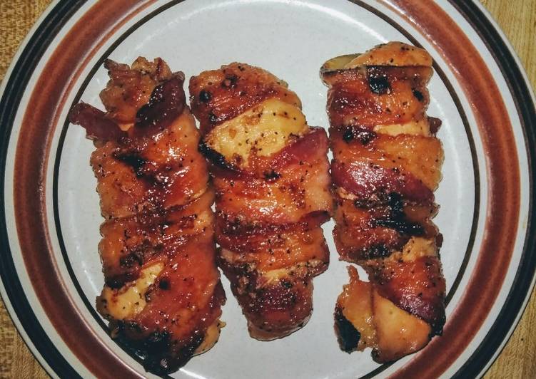 Steps to Prepare Super Quick Homemade Brown Sugar and Garlic Bacon Wrapped Chicken