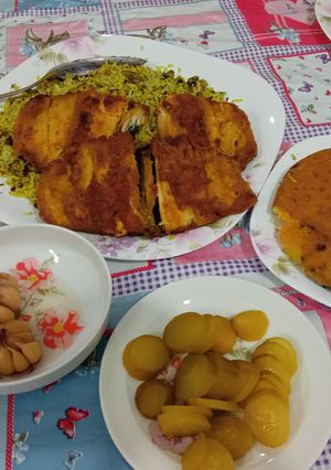 عکسی از دستور باقالی پلو با ماهی با طعمی متفاوت 😍😋🐟🍚