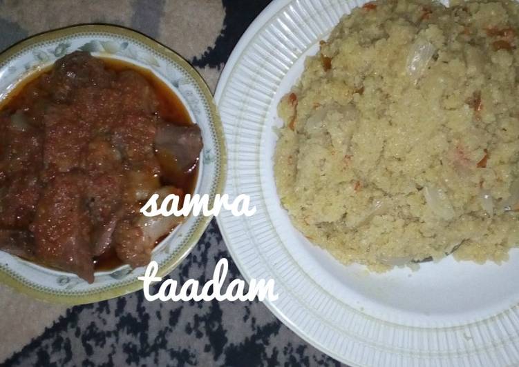 Cous cous with liver stew