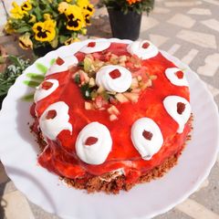 A picture of Red Velvet Cake using beetroot.