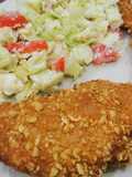 Corn flakes csirkemell friss feta sajtos salival