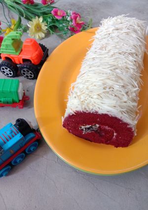 Foto resep Red Velvet rollcake (All in One method)