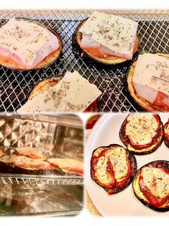 Una foto de Mini pizzas de berenjenas con tomato