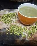 Whole green moong dal soup