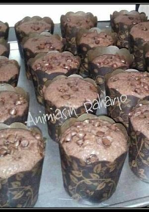 Foto resep Muffin coklat Chocochips simpel & tanpa mixer