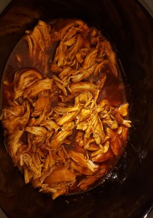 A picture of Slow Cooker Shredded BBQ Chicken.