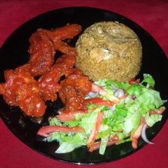 A picture of Chicken in sweet sauce.