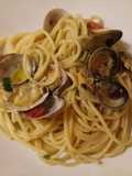 Spaghetti with vongole (clams) and fresh tomatoes
