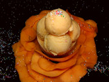 Helado cremoso de melocotón elaborado con robot de cocina M.C.Pl