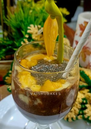 A picture of Mango,Choco & Chia Seeds Smoothie (5 minutes Kid's healthy breakfast).
