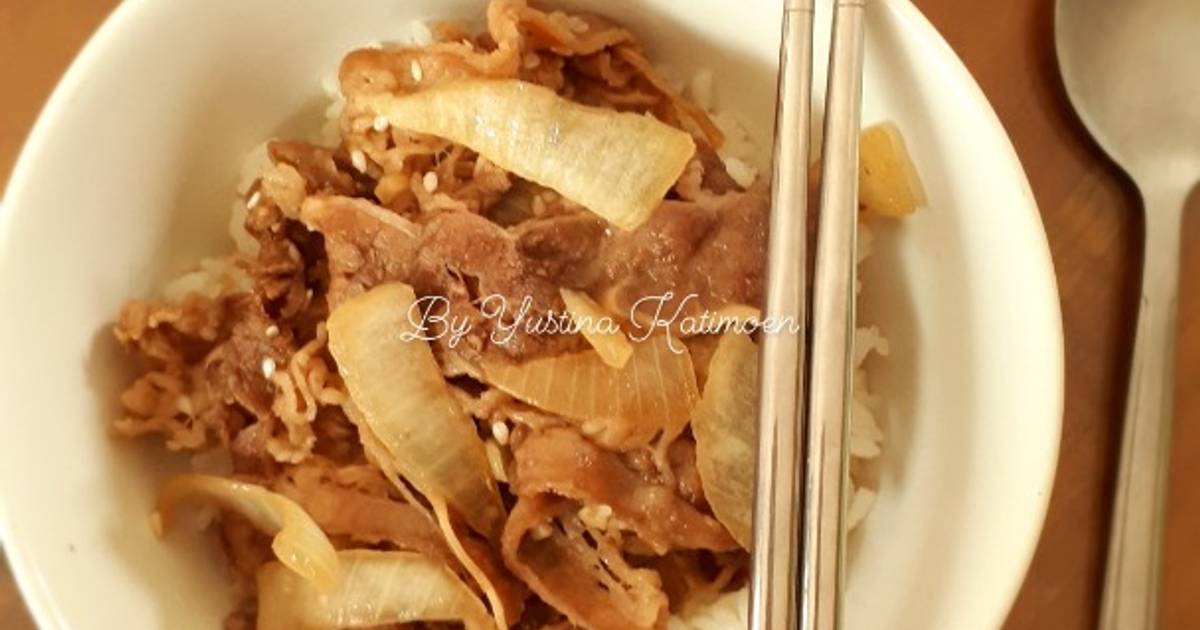 Resep Beef Bowl Gyudon Original Ala Yoshinoya Oleh Yustina Katimoen ...