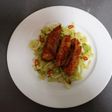 Salmón teriyaki con puerro