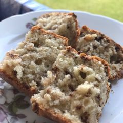 A picture of Banana Cake with Chocolate Sprinkles.