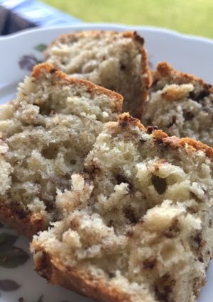 A picture of Banana Cake with Chocolate Sprinkles.