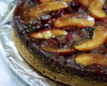 Easy Recipe Apple Cranberry upside down cake Yummy