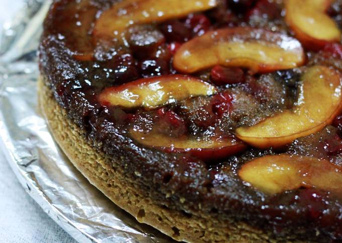 Apple Cranberry upside down cake