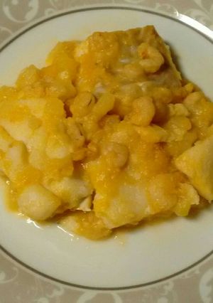 Una foto de Merluza con bacalao y gambas