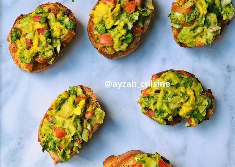 Steps to Make Any-night-of-the-week Avocado bruschetta recipe