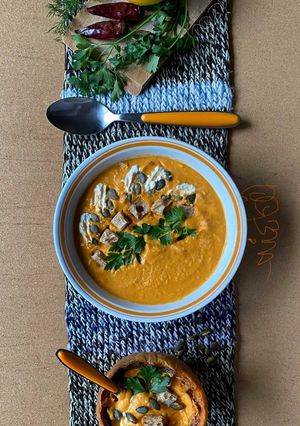 Seasonal baked pumpkin cream soup রেসিপির প্রধান ছবি